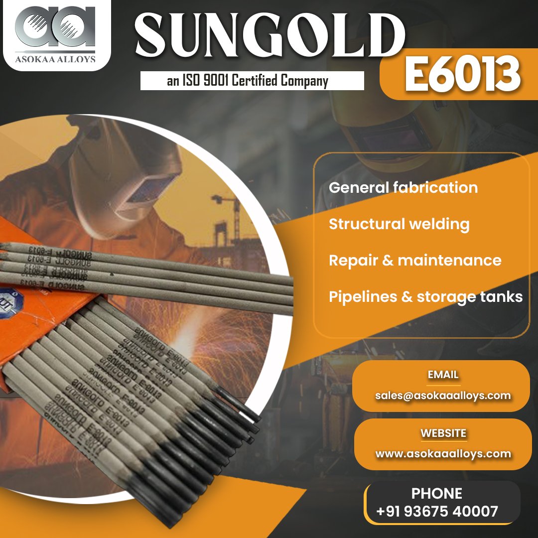 Mild Steel Electrode of Sun Gold E6013 Welding Rod Manufacturer in India Mild Steel Electrode of Sun Gold E6013 Welding Rod Manufacturer in India